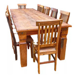 Mesa Madeira Maciça Demolição 3x1 Com 12 Cadeiras