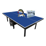 Mesa Ping Pong 1084 Klopf + Kit Completo 5094 Cor Azul