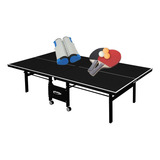 Mesa Ping Pong 1084 Preta Klopf + Kit Completo 5091 Cor Preto