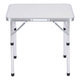 Mesa Vira Maleta Dobrável Alumínio 60*45*56cm Acampar Wct Cor Branco