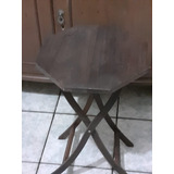 Mesinha Dobrável -mesa De Apoio Jacarandá Octogonal. Oferta!