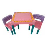 Mesinha Mesa Didática Infantil Menina Com 2 Cadeiras Rosa