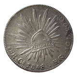 México- Moeda De Prata 8 Reales 1848 Chihuahua. Rara