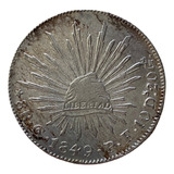 México- Moeda De Prata 8 Reales 1849 Escassa.