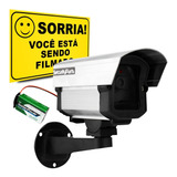 Micro Câmera Falsa C/ Led A Pilha Sem Fio Security Parts