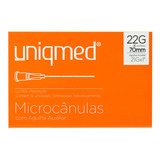 Microcânula 22g 0,70mm Ag. Auxiliar 21g - 12 Un Uniqmed