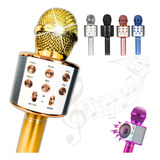 Microfone 5 Em 1 Karaokê Sem Fio Toca Música Grava Muda Voz