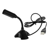 Microfone Base Mesa Estéreo Usb Omnidirecional Flexivel Pret
