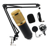 Microfone Condensador Pop Filter Aranha Com Braço Articulado