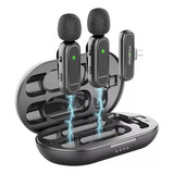 Microfone De Lapela Duplo H´maston Tipo C Cor Preto Mk08