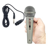 Microfone Dinâmico Unidirecional Profissional Super Potente Cor Prata