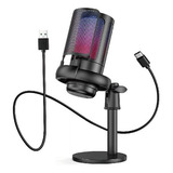 Microfone Gamer Condensador Profissional Rgb Alta Qualidade