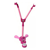 Microfone Infantil Com Pedestal Rosa Luluca F01164 - Fun