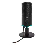 Microfone Jbl Quantum Stream Condensador Duplo Com Fio E Led Cor Preto Jblqstreamblk