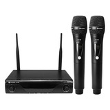 Microfone Kadosh K412m Duplo De Mão Sem Fio Uhf Com Bateria
