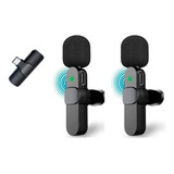 Microfone Lapela Celular Sem Fio Duplo iPhone Android Tipoc Cor Android (tipo C)