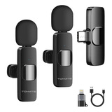 Microfone Lapela Duplo Sem Fio Tomate Para Smartphone