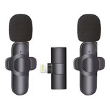 Microfone Lapela Sem Fio Duplo 2em1 P/ iPhone iPad Lightning