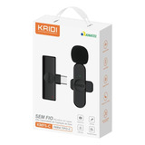 Microfone Lapela Tipo C Kaidi Influencer Sem Fio Preto Kmf5c