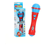Microfone Musical Infantil Sons Luzes Interativo Rosa Azul