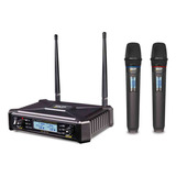 Microfone Profissional Skp Uhf600 Pro Duplo De Mão S/fio