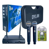 Microfone Sem Fio Duplo Dylan Dw-602 Max Pilha Recarregável