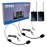 Microfone Sem Fio Duplo Headset Digtal Le Son Ls902 Hd 750d+ Cor Preto