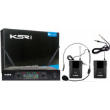 Microfone Sem Fio Duplo Ksr Uhf Headset + Transmissor - Loja