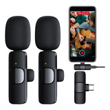 Microfone Sem Fio Duplo Lapela Profissional Android iPhone Cor Tipo-c (android)