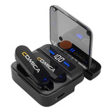 Microfone Sem Fio Duplo2.4g iPhone Ios Profissional Cor Preto Comica Vimeo S Mi