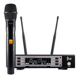 Microfone Sem Fio Profissional Dylan D-9001s Uhf 100 Canais Cor Preto