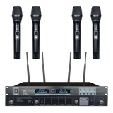 Microfone Sem Fio Quádruplo Uhf Arcano Quarter-a 4 Mics