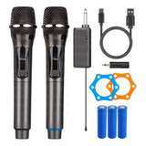 Microfone Sem Fio Uhf Recarregável Profission Dinâmico Duplo
