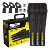 Microfone Skp Pro 33k Kit C/ 3 Peças Profissional Com Case