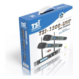 Microfone Tsi Sem Fio Tsi-1500 Duplo Uhf 800 Canais Cor Preto