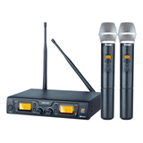 Microfones Staner Srw Srw-48d Dual System - Handheld Supercardióide Cor Preto