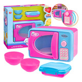 Microondas Infantil C/ Acessórios, Som E Luz Usual Brinquedo