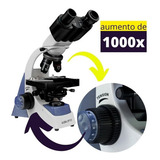 Microscópio Biológico Binocular 1.000x Iluminação Tipo Led