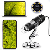 Microscópio Digital Usb Zoom Câmera Lente 1600x Celular Note