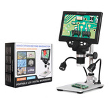 Microscópio Lcd 7 Hd 1080p 1200x Com Leds E Bateria Com Cor Preto 110v/220v