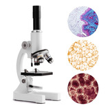 Microscópio Monocular Biológico Profissional - 64x A 2400x Cor Branco