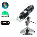 Microscópio Zoom 1600x Cam 2.0 Mp Profissional Digital Usb Cor Preto 5v