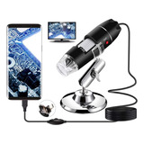 Microscópio Zoom 1600x Cam 2.0 Mp Profissional Digital Usb Cor Preto