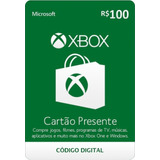 Microsoft Gift Card R$ 100 Reais Cartão Xbox Live Brasil