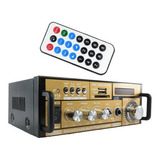 Mini Amplificador De Som Bluetooth Karaoke Mp3 Fm 2 Canais Cor Preto E Dourado Potência De Saída Rms 120 W