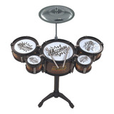 Mini Bateria Infantil 8 Peças Rock Star Brinquedo Drum Bass