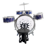 Mini Bateria Infantil Com Banquinho Importway Bw039 