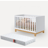 Mini Berço Cama Infantil Montessoriano Com Grade De Proteção Removível E Colchão Para Quarto De Bebê Menina E Menino Cor Branco