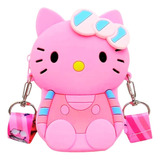 Mini Bolsa Hello Kitty Silicone Infantil Menina Tira Colo