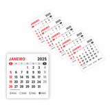 Mini Calendário 2025 - 100 Unidades Promoção